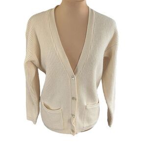 Robinson's SZ PS Vintage Lambswool Angora Ribbed Button Cardigan Quiet Luxury